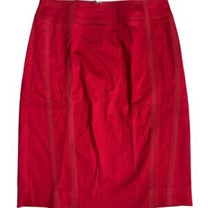 White House Black Market, Red, Knee Length, Straight Pencil Skirt- 4
